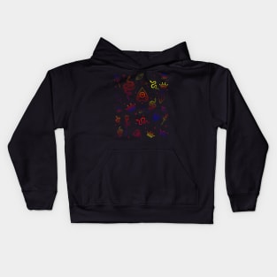 Witch's Essentials Colorful Pattern in Black Kids Hoodie